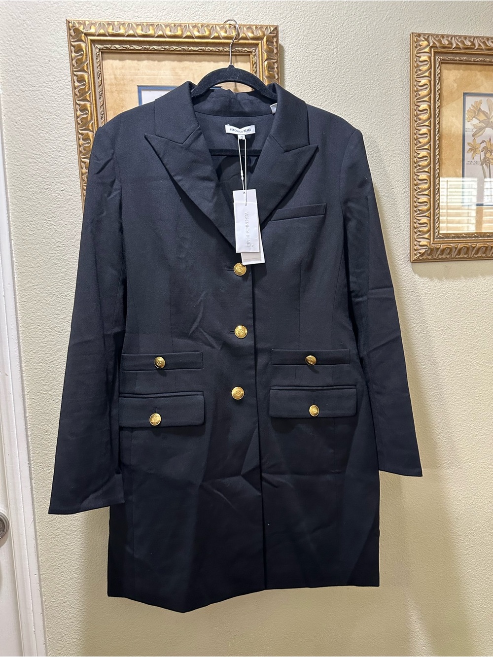 Veronica Beard Walsh Blazer Dress Black Size 12 NWT